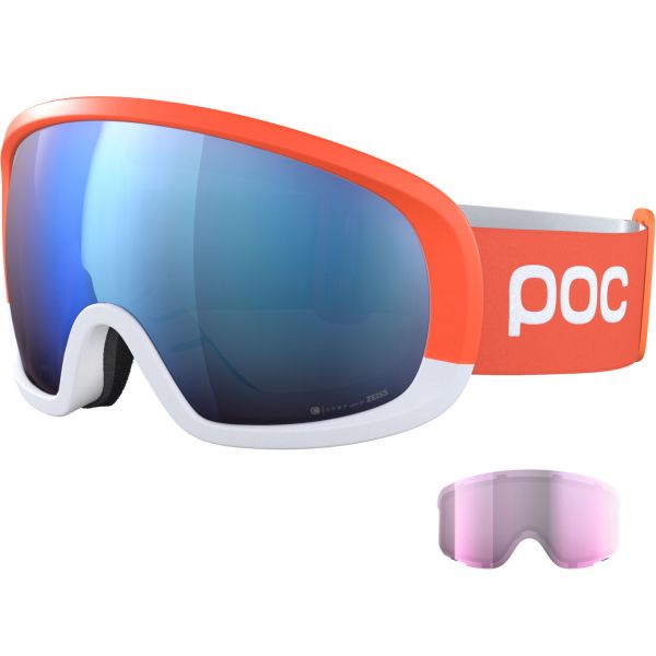 POC Fovea Mid Clarity Comp Fluorescent Orange/hydrogen White/spektris Blue + Reserve Lens -POC Race Ski Winkel 22 fovea mid clarity comp 40409