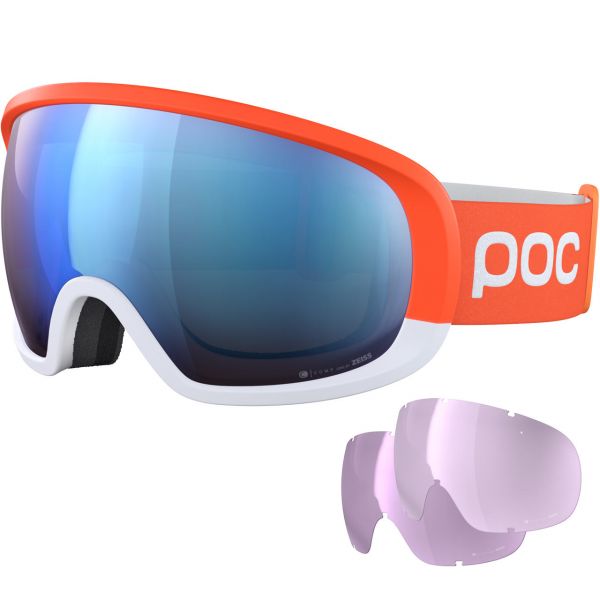 POC Fovea Mid Clarity Comp+ Flo Orange/hydro White/spektris Blue + 2 Reserve Lenzen -Racing Skischoenen Winkel 21 fovea mid clar comp pl 40411